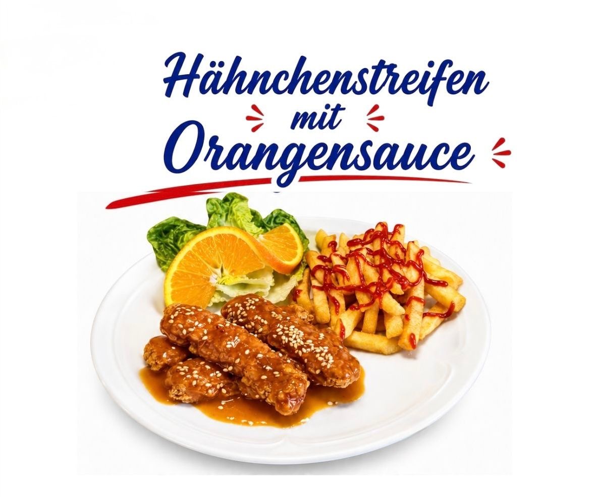Hähnchenstreifen in Orangensauce